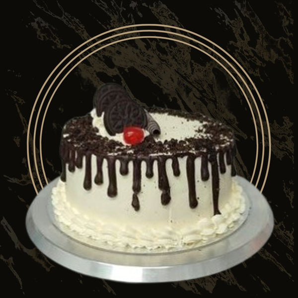 Round Oreo cake with cookies on top and rich chocolate icing from The Bakers Shop in Birmingham