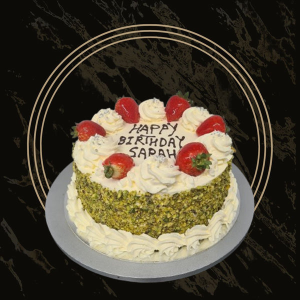 Mini pistachio cake with rich nut flavor, perfect for individual servings from The Bakers Shop in Birmingham