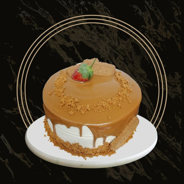 Lotus Biscoff Mother’s Day cake with creamy frosting and Lotus biscuit decorations from The Bakers Shop in Birmingham