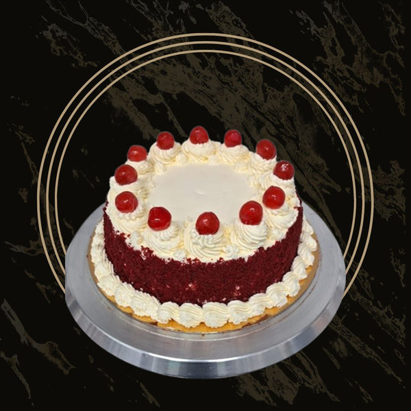Birthday red velvet cake with custom decoration from The Bakers Shop in Birmingham